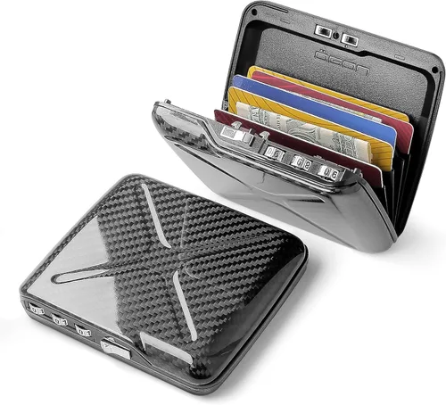 Vista 2 de ÖGON -DESIGNS- The First Pocket Size Vault - Cartera de código de aluminio para tarjetas y billetes, con cerradura con un código de 3 dígitos
