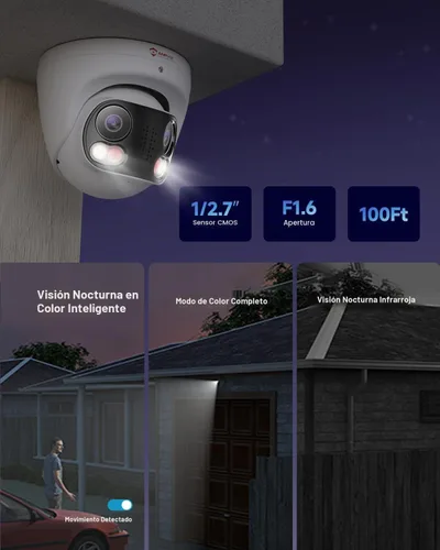 Vista 5 de Anpviz cámara IP dual del PoE de la lente de 4K 8MP, cámara panorámica