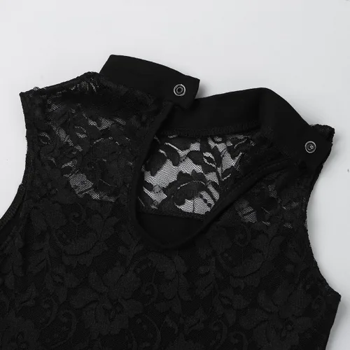 Vista 4 de iEFiEL Vestido de ballet sin mangas para niñas con espalda cruzada y espalda cruzada, leotardo, gimnasia, disfraces