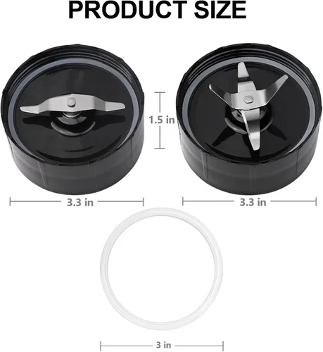 Vista 3 de Piezas de repuesto compatibles con Magic Bullet serie MB1001 de 250 W – Juego de accesorios de repuesto para licuadora prémium
