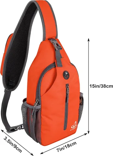 Vista 128 de Waterfly - Mochila cruzada tipo bandolera para viajes y caminatas, bolsa de pecho, Gris, talla única