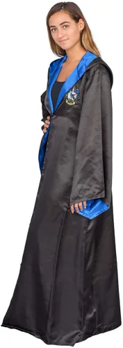 Vista 4 de Underboss Disfraz de Halloween de Harry Potter, bata larga negra con capucha
