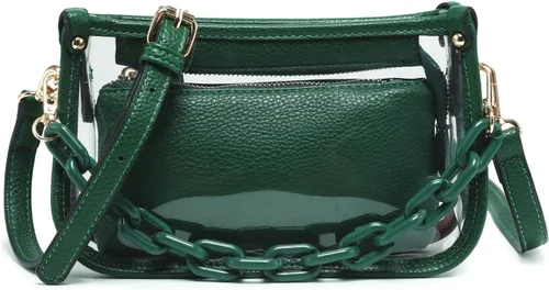 Vista 14 de Jessica - Bolso vegano transparente para mujer, aprobado por estadios, bolsos cruzados para conciertos, eventos deportivos