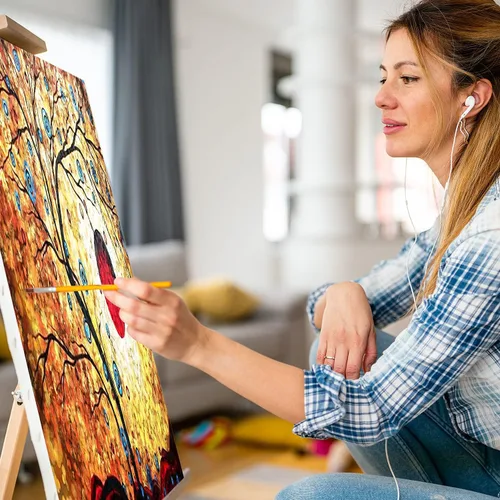 Vista 5 de Acro Color Juego de pintura acrílica metálica 12 colores ricos pigmentos no tóxicos para artistas de todos los niveles