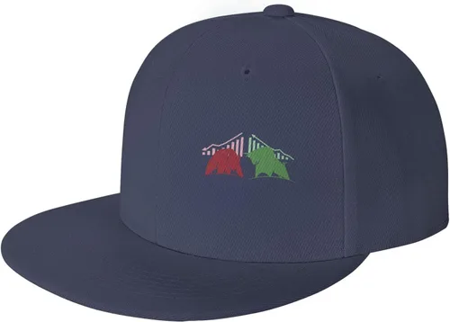 Vista 2 de wikjxiz Bajista y alcista en el mercado de valores sombreros de ciencia para hombres sombrero negro sombrero plano sombrero de sol para hombre gorra