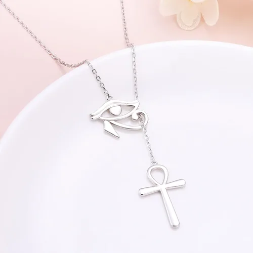 Vista 3 de Collar largo de plata de ley Larait Bar Y Lariat de cadena larga ajustable collar de regalo para ella, 30 pulgadas