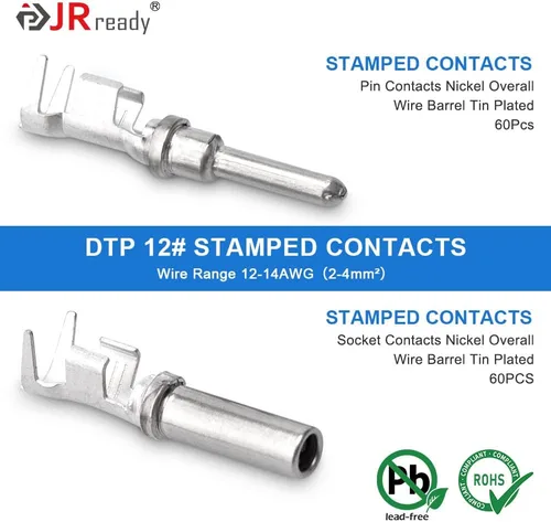 Vista 3 de JRready Kit de conectores DT Deutsch, conector de 2 pines, conector de 3,4,6,8,12 pines, herramienta de crimpado Deutsch (ACT-LY-16DT), tamaño 16