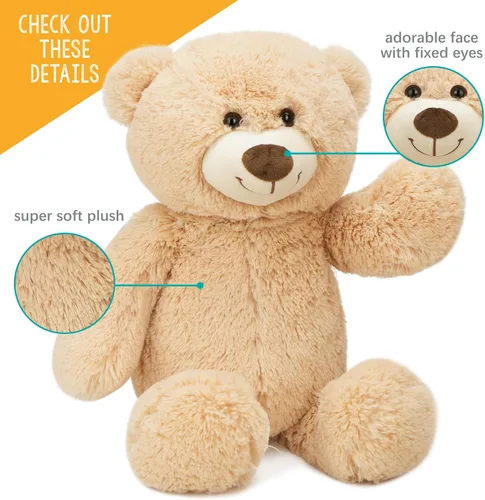 Vista 4 de BenBen Oso de Peluche Relleno, Oso de Peluche Marrón Relleno de 18 Pulgadas Juguete de Peluche, Regalos de Peluches Suaves para Baby Shower