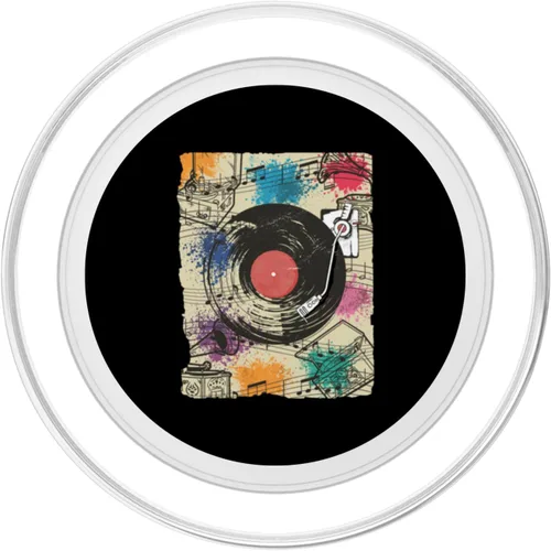 Vista 2 de Tocadiscos de vinilo de los años 70 y 80, reproductor de música retro DJ músico PopSockets MagSafe PopGrip para iPhone