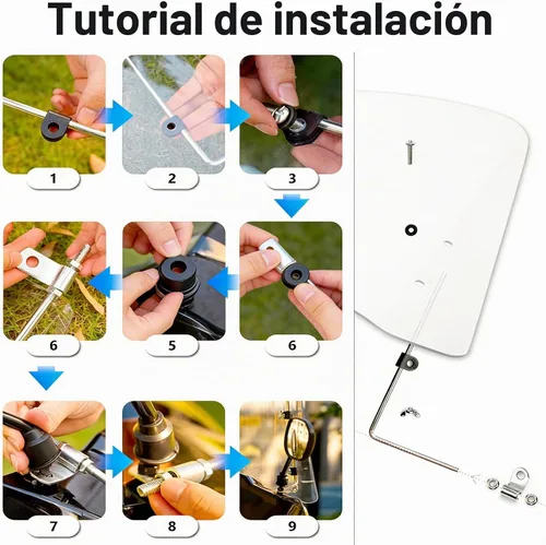 Vista 5 de Minho Parabrisas Universal para Motocicleta en Material PC, Grosor Mejorado de 3 mm y Dimensiones Mejoradas para Rendimiento Óptimo, 15.7" * 18