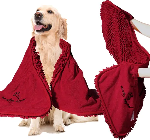 Vista 15 de Patas Lague Toalla absorbente para perros de secado grande, 35 x 15 pulgadas, toalla de baño de microfibra extra grande de secado rápido