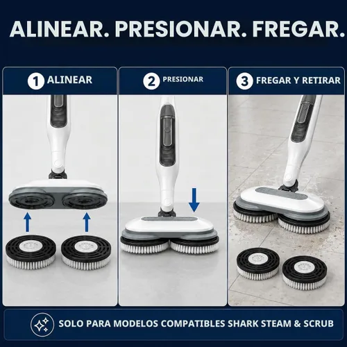 Vista 4 de Almohadillas de nailon para fregar Shark Steam & Scrub S7000 S8000, paquete