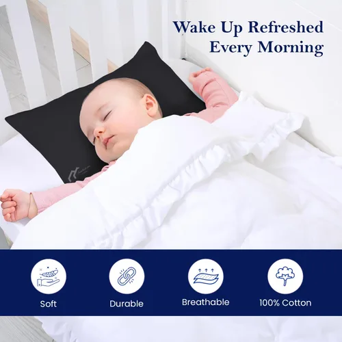 Vista 2 de Fundas de almohada de viaje para niños pequeños de 12 x 16 pulgadas, fundas de almohada pequeñas con cierre de cremallera, juego de 2 mini fundas