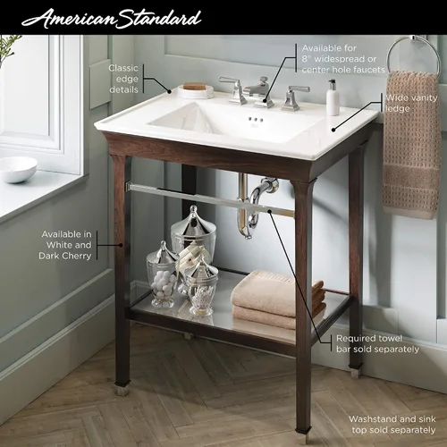 Vista 2 de American Standard 9056030.476 Town Square S - Lavabo para lavabo, color cereza oscuro