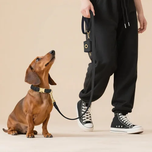 Vista 3 de Correa para perro de nailon colorido de 5 pies con acolchado suave de longitud completa, ligera y duradera para perros pequeños, negro, S