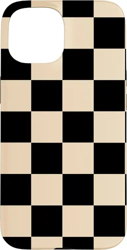 Vista 6 de Funda neutra clásica minimalista con patrón beige a cuadros para iPhone 17