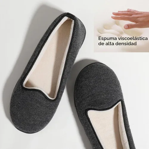 Vista 4 de Wishcotton Pantuflas ligeras de espuma viscoelástica con respaldo cerrado para mujer, zapatos cómodos antideslizantes para casa, para interiores