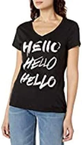 Vista 3 de Hanes - Camiseta de manga corta con cuello en V para mujer