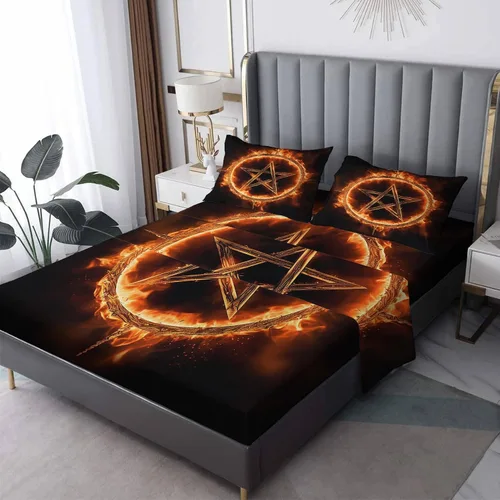 Vista 19 de Sábanas japonesas tamaño Queen – Sábanas de cama de estilo asiático, microfibra suave, bolsillo profundo, sábanas y fundas de almohada estampadas