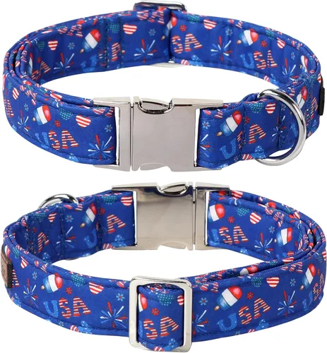 Vista 169 de Lionet Paws Collar de perro de Halloween con corbatín, bonito collar de algodón ajustable con hebilla de metal para perros pequeños, medianos y A