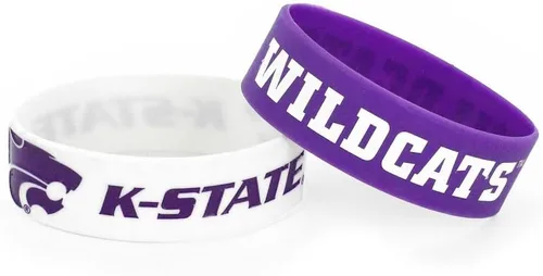 Vista 23 de aminco NCAA - Juego de pulseras de goma de silicona para niños, paquete de 2 2-Color del