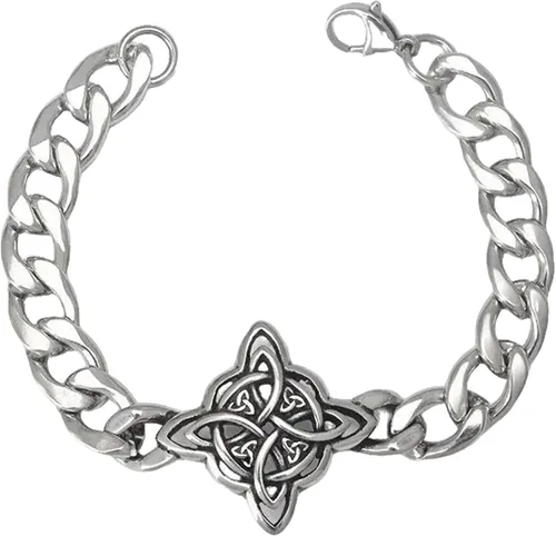 Vista 3 de Pulseras, pulsera de cadena de nudo de bruja vintage de moda, pulsera única de nudo de bruja en acero inoxidable de larga duración para los amantes