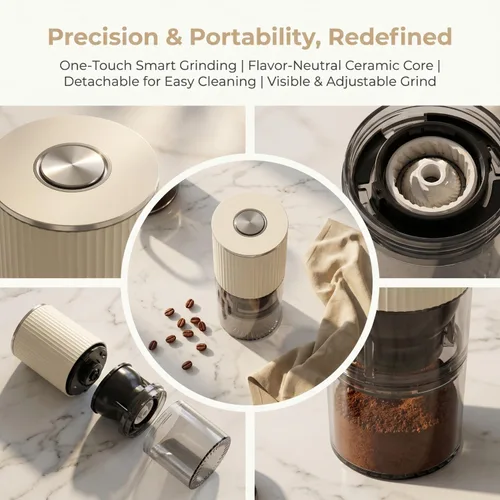 Vista 3 de Portable Electric Burr Coffee Grinder, 40g Capacity