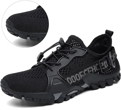 Vista 8 de TANGYUGEN Zapatos de agua para hombre y mujer, zapatos de senderismo al aire libre, secado rápido, zapatos acuáticos para playa, senderismo
