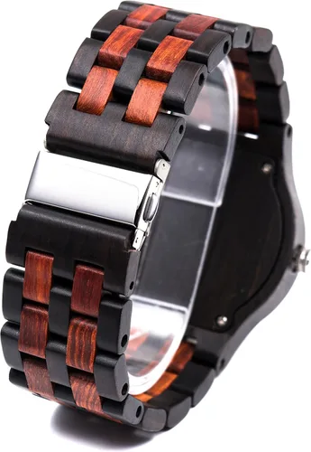 Vista 4 de Bewell Reloj de pulsera luminoso de cuarzo analógico hecho a mano para hombre