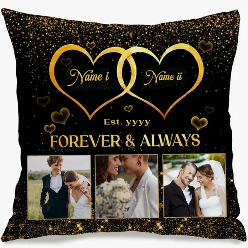 Vista 15 de One Photo Personalized Throw Pillow Case Where Your uploaded Image and Text Form a Unique Home décor Piece That Provides Warm Emotional Value and