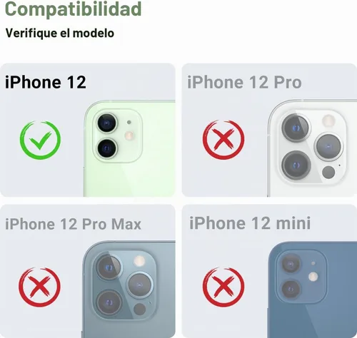 Vista 2 de Korecase Paquete de 2 protectores de lente de cámara para iPhone 12, película de lente de metal de aluminio, cubierta de pantalla de cámara de Negro