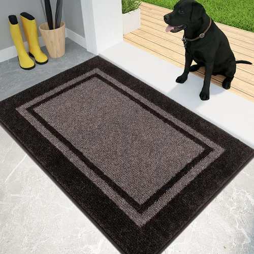 Vista 19 de PURRUGS Tapete para puerta con atrapamiento de suciedad, 20 x 32 pulgadas, antideslizante, lavable a máquina, tapete de entrada, tapete para puerta