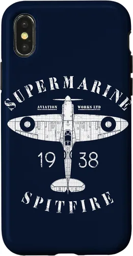 Vista 5 de iPhone 12 Pro Max Spitfire RAF Británico WW2 Fighter Aviation Case Supermarine Aviation