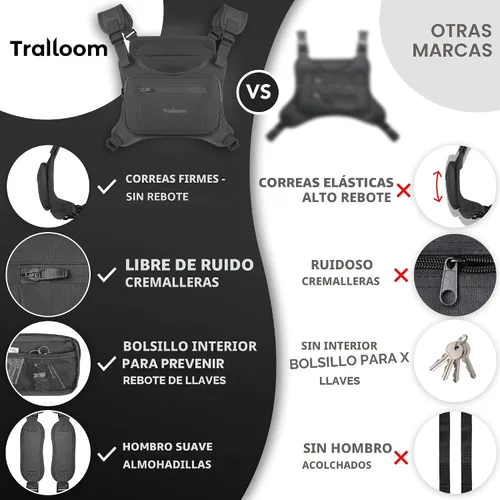 Vista 2 de Trailoom Paquete de cofre para correr, chaleco reflectante, repelente al agua, soporte para teléfono, bolsa de entrenamiento para corredores