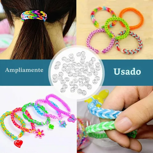 Vista 5 de PUSNMI - Clips de banda de goma, 1000 piezas de clips de banda de goma para telar, clips de banda de plástico, conectores de recambios, kit