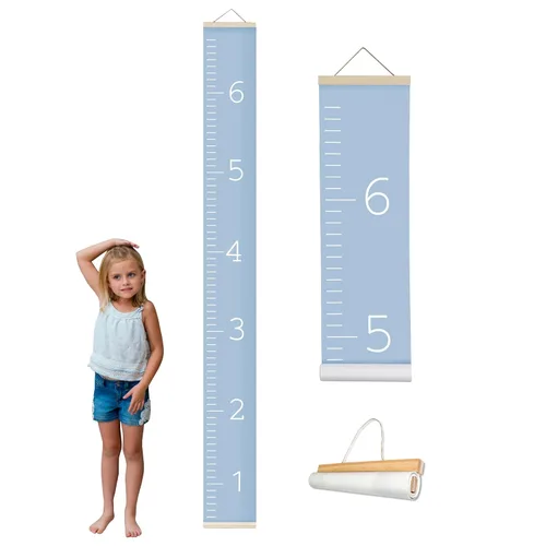Vista 11 de Morxy Tabla de Crecimiento de Lona para Niños - Decoración de Pared Unisex para Habitación de Niños - Tabla de Medición de Altura - Cinta de Pared