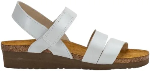 Vista 52 de Naot Kayla sandalia con taco de cuña para mujer Piel de lagarto beige