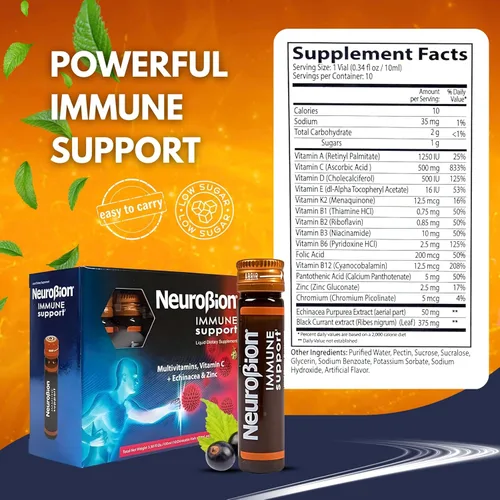 Vista 4 de Neurobion Apoyo inmunológico con equinácea y zinc 10 ampollas de 10 ml