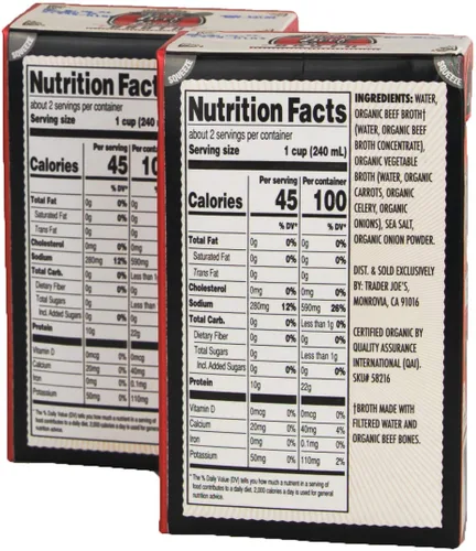 Vista 2 de Trader Joe's Caldo de hueso de res orgánico 17fl oz 17.0 fl oz (dos cajas)