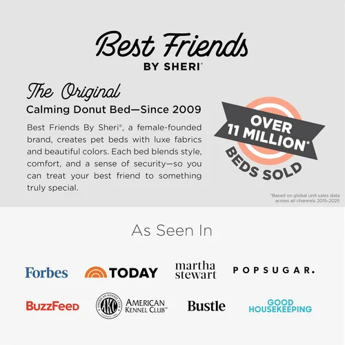 Vista 21 de Best Friends by Sheri - The Original Calming Donut - Cama calmante en forma de dona para perros y gatos - Pelo largo, azul bebé, M, 30 x 30 pulgadas