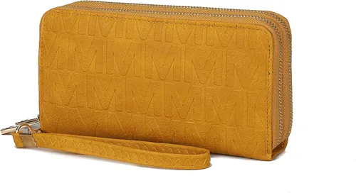 Vista 51 de MKF Collection Mia K - Cartera de pulsera para mujer, pequeña cartera de cuero vegano para tarjetas de crédito con cremallera y bolsillo