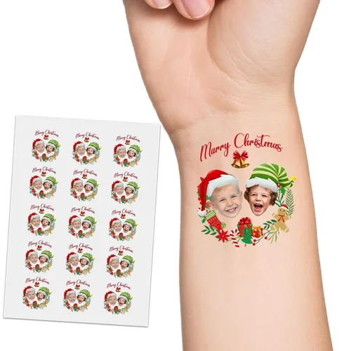 Vista 9 de YESCUSTOM Tatuajes temporales personalizados con foto, tatuaje facial personalizado con logotipo para adultos, parejas, mujeres, hombres, tatuajes
