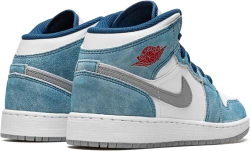 Vista 3 de Nike Jordan Youth Air Jordan 1 Mid SE GS DR6235 401 French Blue - Talla 5Y, Azul FrancésRojo Fuego-blanco