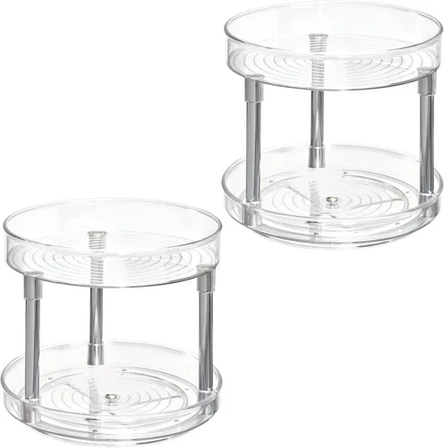 Vista 9 de mDesign - Plato giratorio de 2 niveles para almacenamiento de alimentos, 9.0 in, redondo