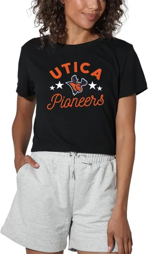 Vista 287 de Colección oficial de camisetas con diseño de mascota desgastada para mujer, color negro Grizzlies del estado de Adams