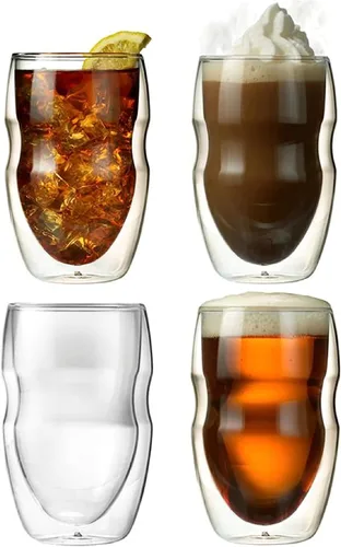 Vista 9 de Ozeri Serafino - Vasos de café y bebidas con aislamiento de doble pared, 8 onzas, juego de 4