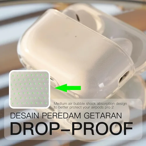 Vista 5 de Funda transparente compatible con AirPods Pro 2, funda protectora de TPU suave [LED frontal visible] [antiamarilleo] compatible con AirPods Pro