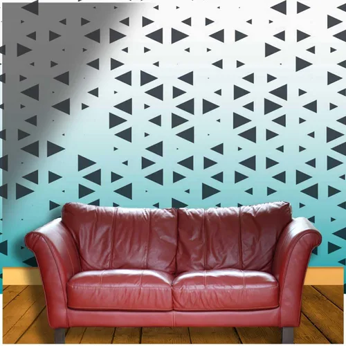 Vista 3 de Rustic Wallpaper White Cyan Gradient Papel Tapiz para Baño Geometric Checked Dollhouse DIY-Friendly (W) 31.5" X(H) 24