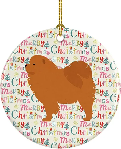 Vista 53 de Caroline's Treasures Affenpinscher - Adorno de cerámica con texto en inglés "Merry Christmas", multicolor para colgar en el árbol de Navidad