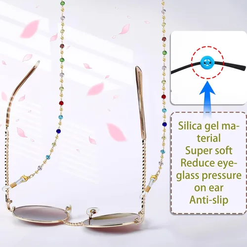 Vista 2 de Cadena multifuncional para gafas elegante soporte para gafas, collar y cordón para máscara para mujeres de moda